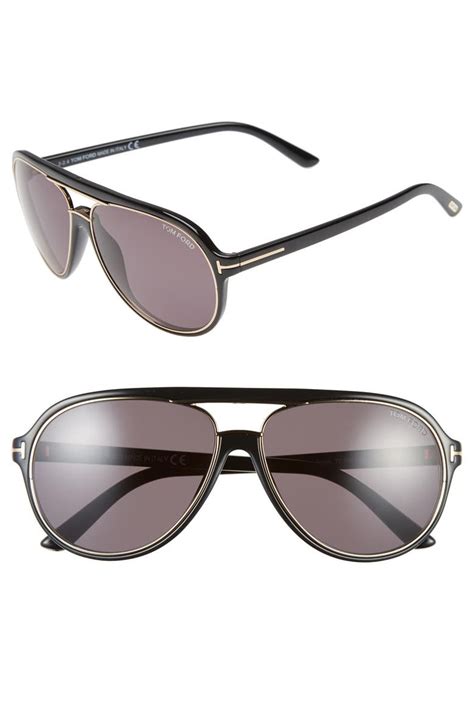 TOM FORD 60mm Pilot Sunglasses .